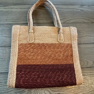 Tianjin Vintage Two-Tone Woven Tote